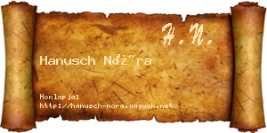 Hanusch Nóra névjegykártya